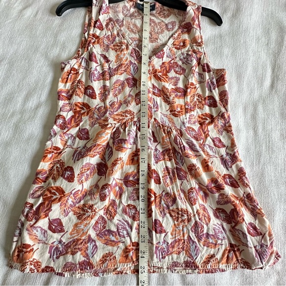 Modcloth Womens Floral Leaf Sleeveless Button Detail Empire Tie Waist Top Sz S - Picture 6 of 11